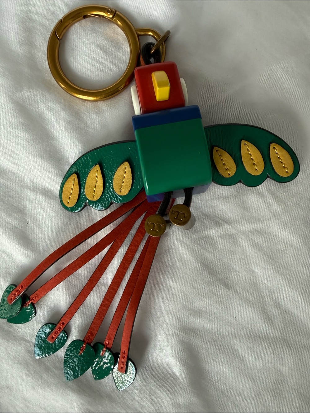 Colorful Parrot Keychain Charm - Green, Red, & Yellow